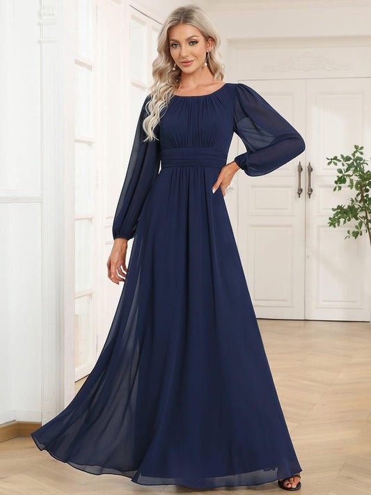 ever CELESTE|Chiffon Long Sleeve Floor Length Mother of The Bride Dress