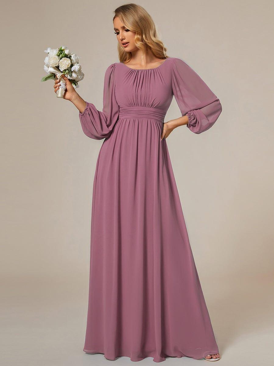 ever CELESTE|Chiffon Long Sleeve Floor Length Mother of The Bride Dress