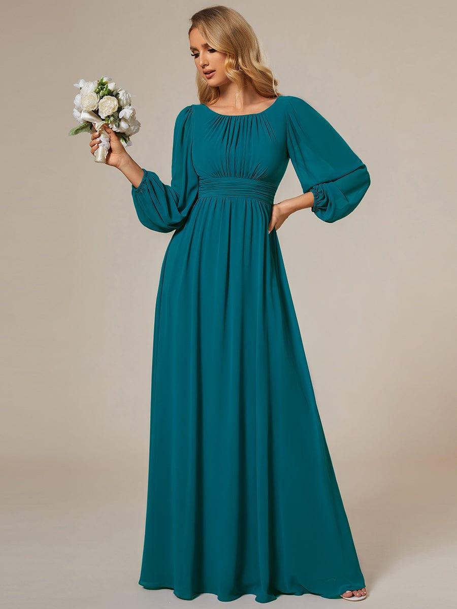ever CELESTE|Chiffon Long Sleeve Floor Length Mother of The Bride Dress