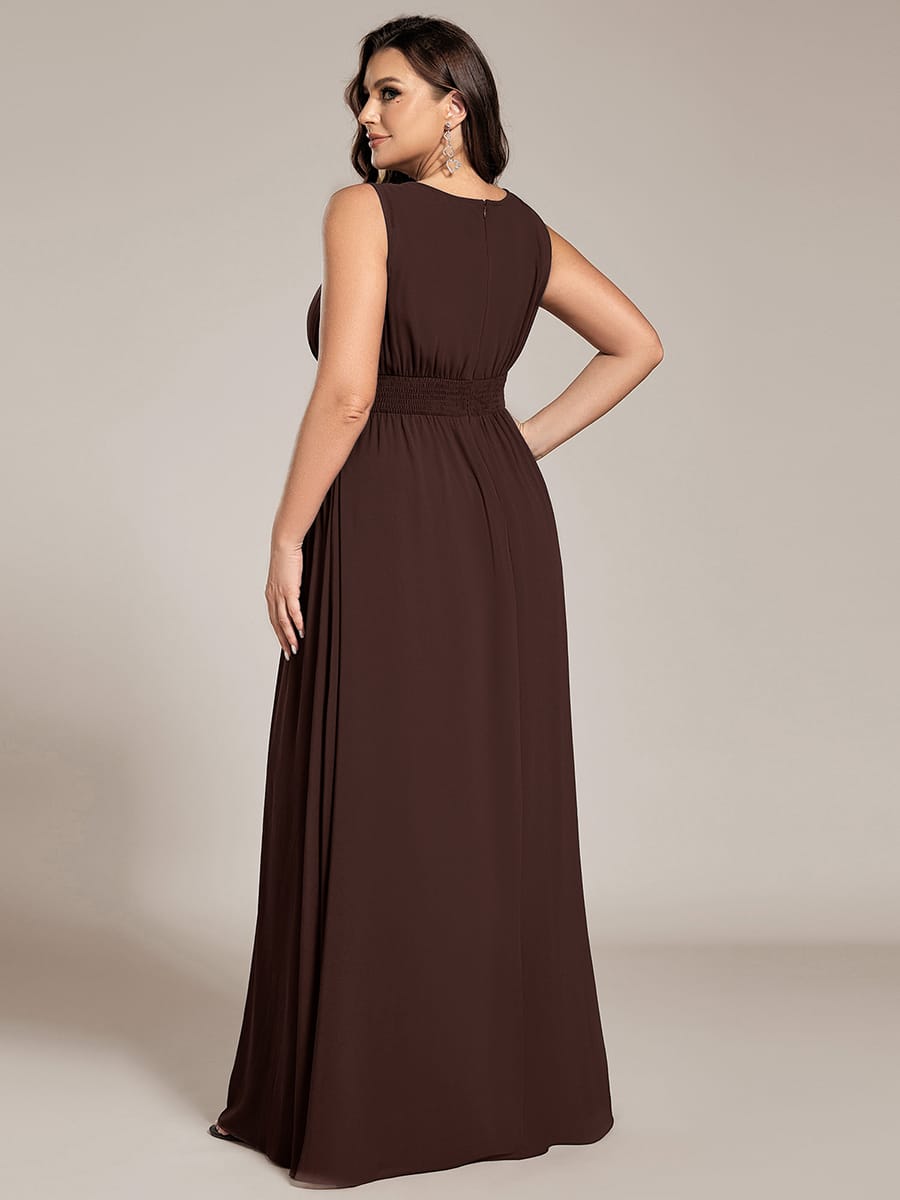 ever KALIA|A-Line Chiffon Round Neckline Evening Dress with Sleeveless and Pleats