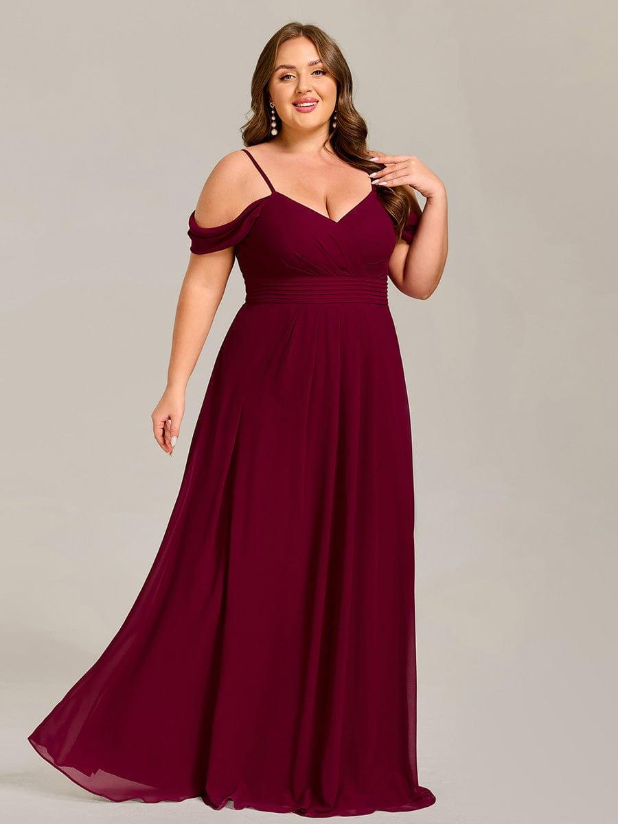 pretty LIANNE|Plus Size Multiway A-Line Off the Shoulder Chiffon Maxi Bridesmaid Dress
