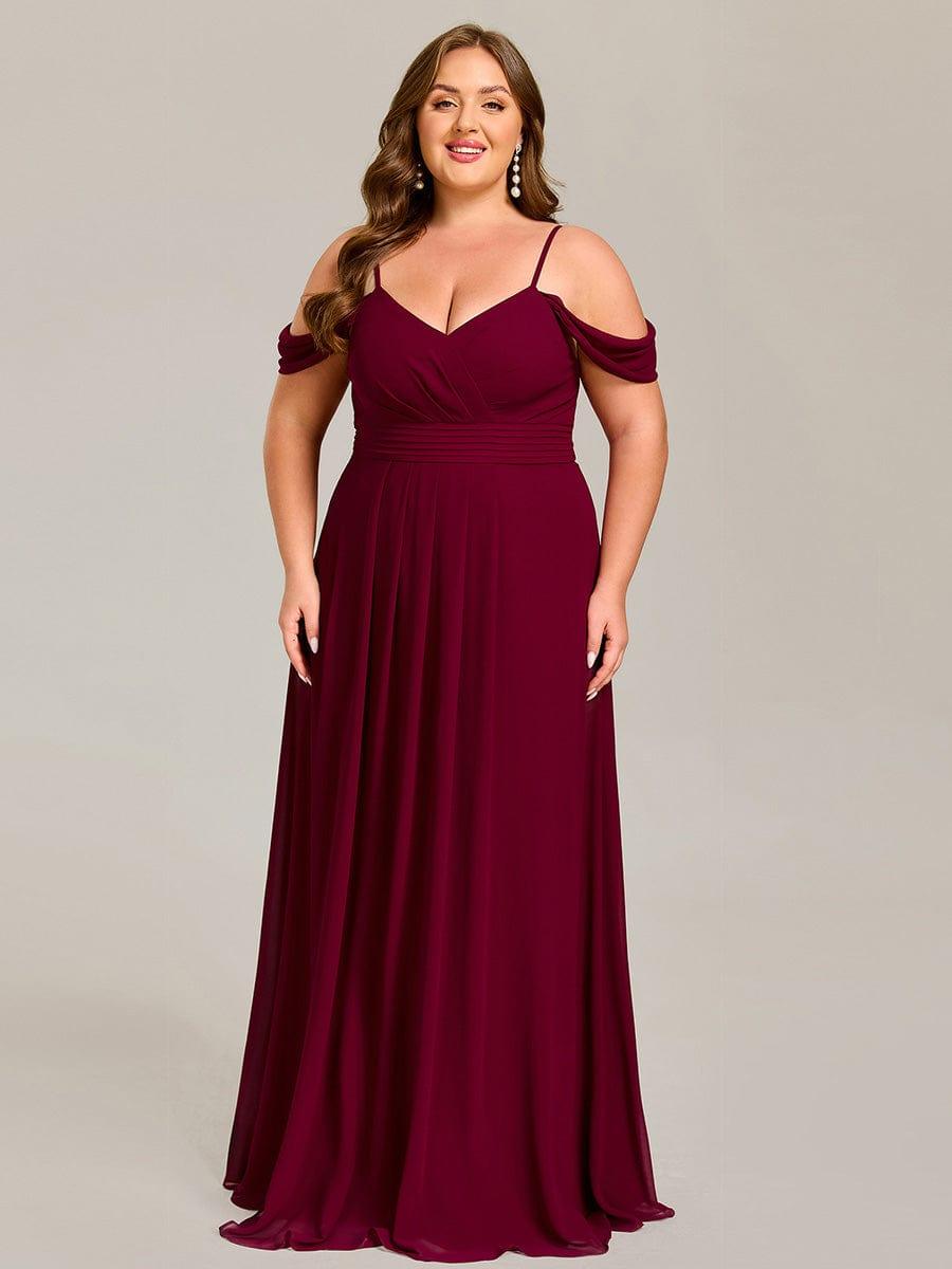 pretty LIANNE|Plus Size Multiway A-Line Off the Shoulder Chiffon Maxi Bridesmaid Dress