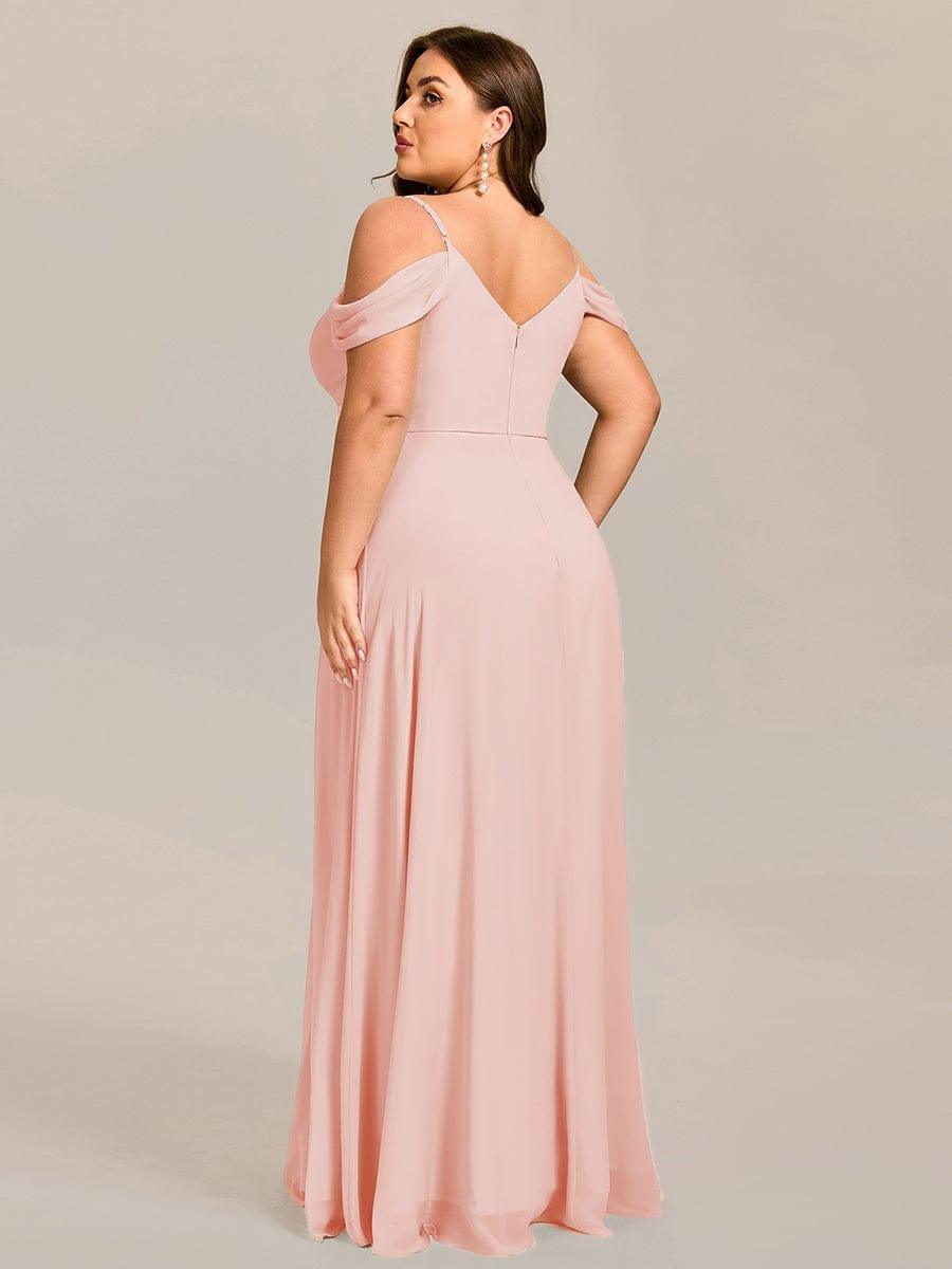 pretty LIANNE|Plus Size Multiway A-Line Off the Shoulder Chiffon Maxi Bridesmaid Dress