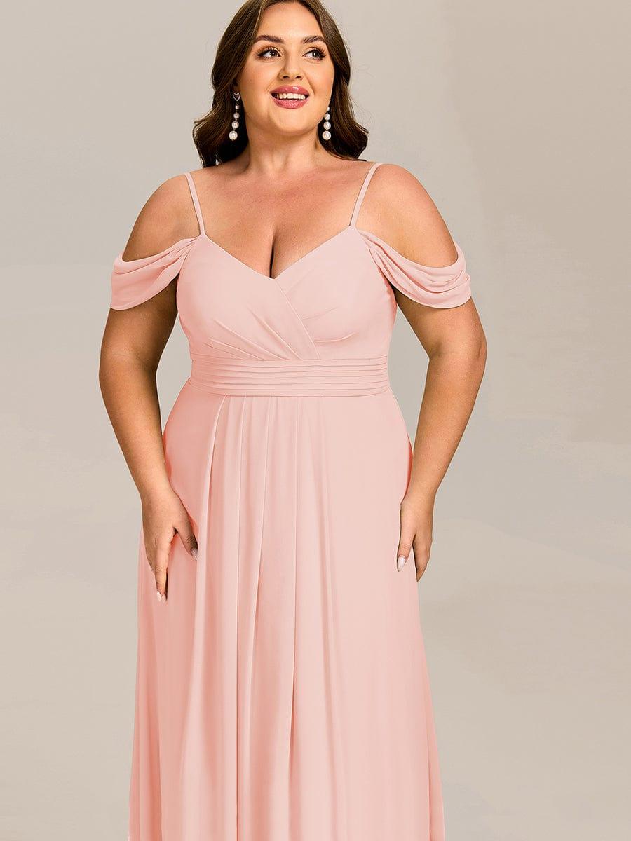 pretty LIANNE|Plus Size Multiway A-Line Off the Shoulder Chiffon Maxi Bridesmaid Dress
