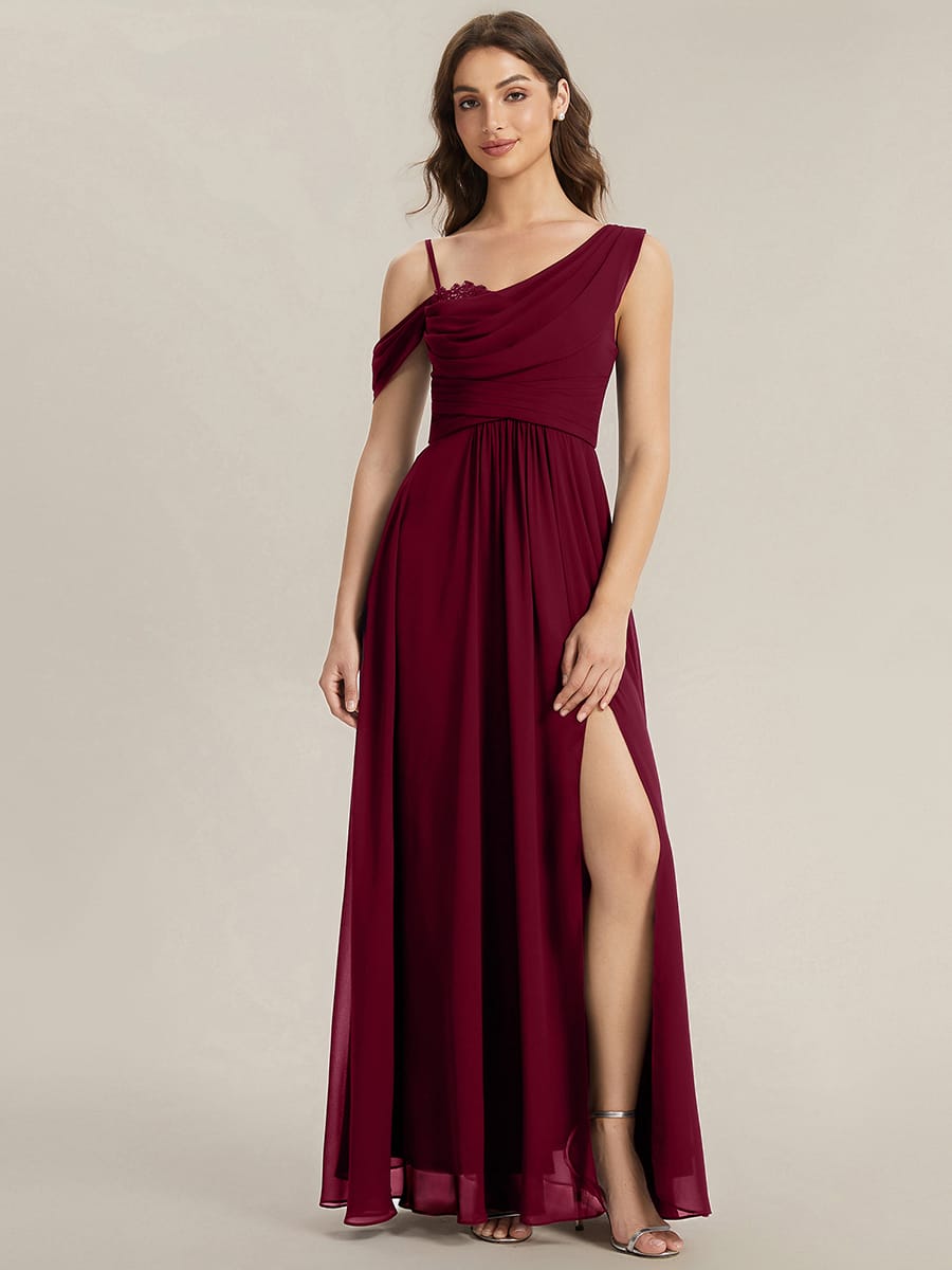 Thigh-High Slit Chiffon Sleeveless Dress