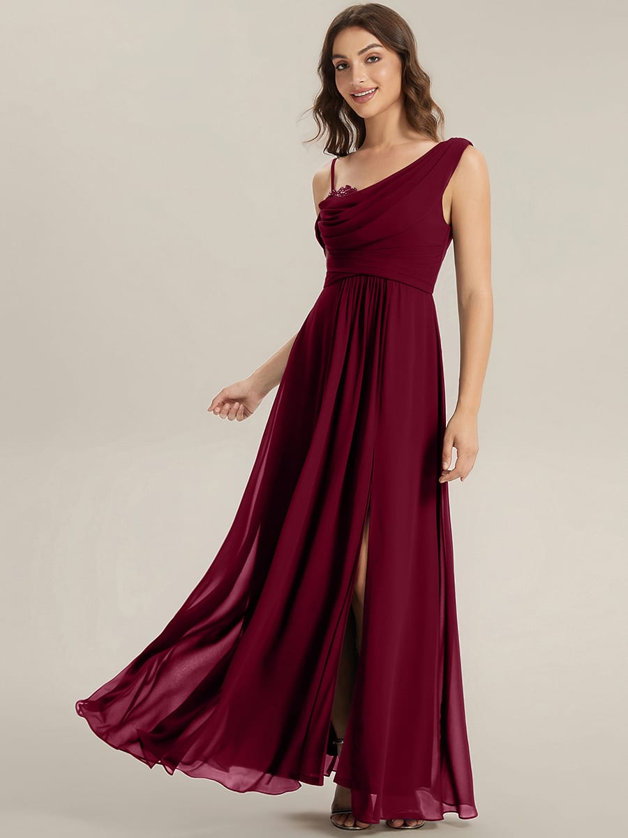 Thigh-High Slit Chiffon Sleeveless Dress