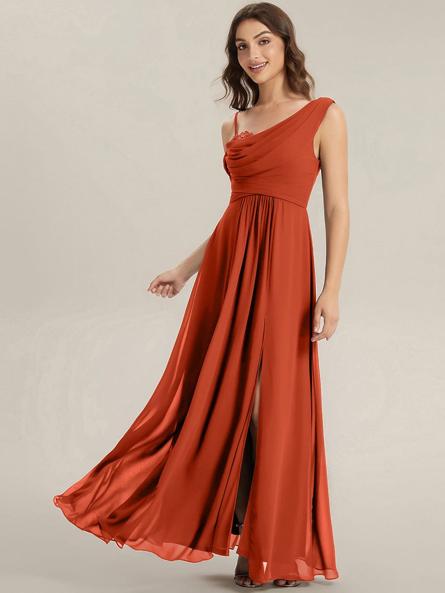 Thigh-High Slit Chiffon Sleeveless Dress
