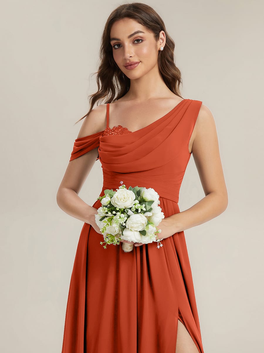 Thigh-High Slit Chiffon Sleeveless Dress