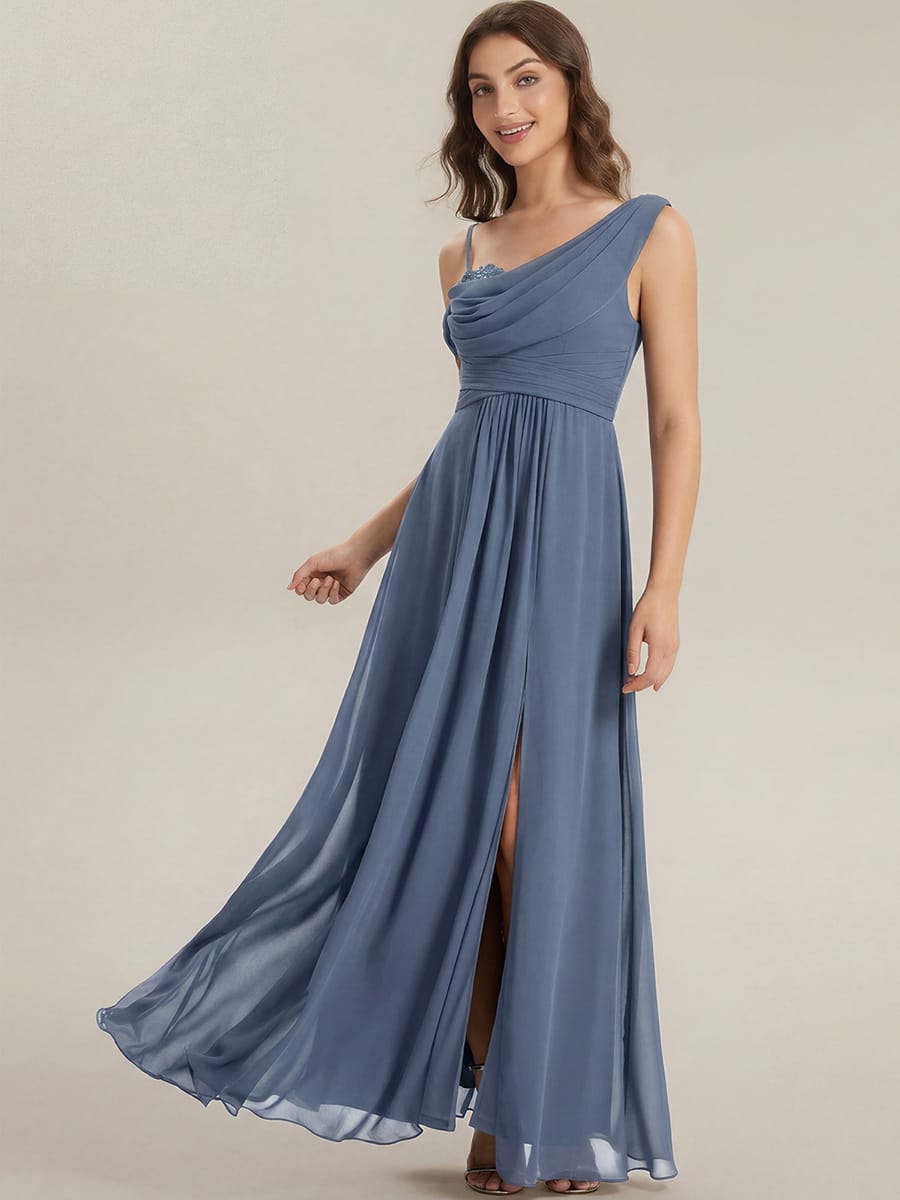 Thigh-High Slit Chiffon Sleeveless Dress