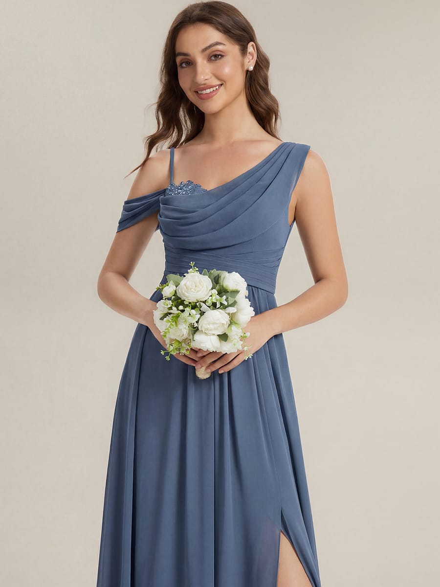 Thigh-High Slit Chiffon Sleeveless Dress