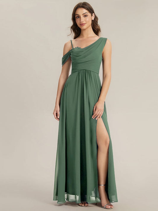 Thigh-High Slit Chiffon Sleeveless Dress