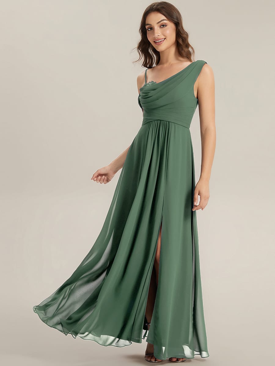 Thigh-High Slit Chiffon Sleeveless Dress
