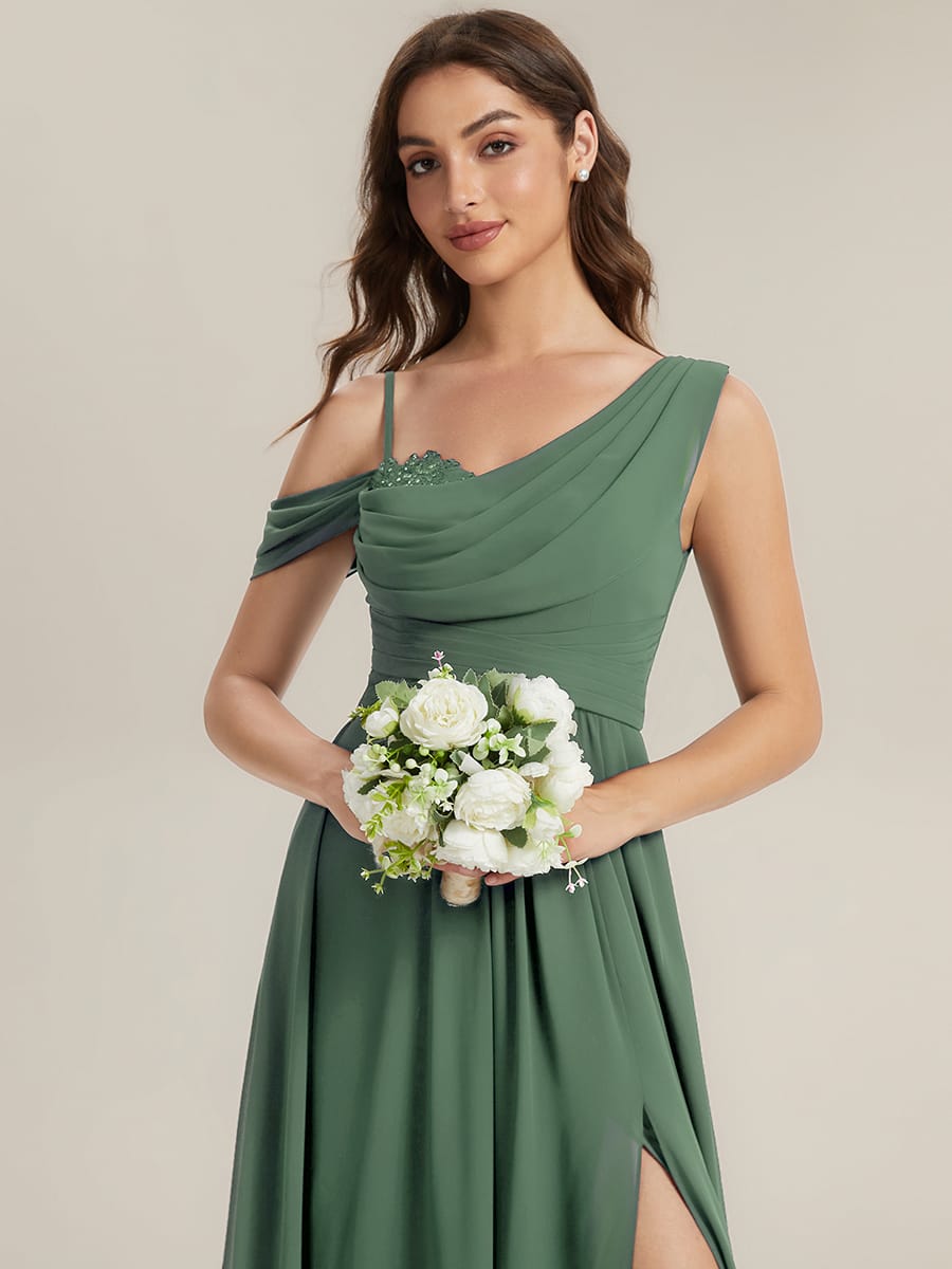 Thigh-High Slit Chiffon Sleeveless Dress