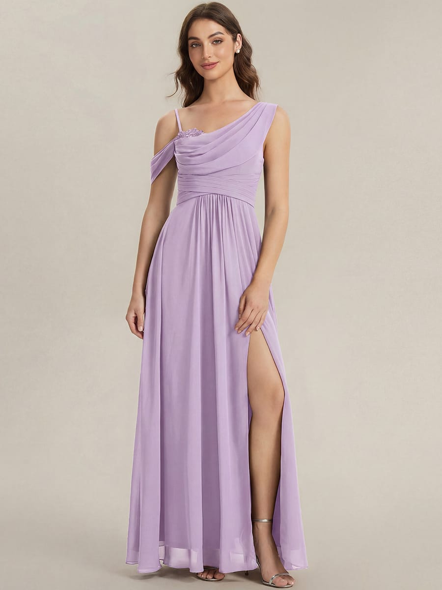 Thigh-High Slit Chiffon Sleeveless Dress