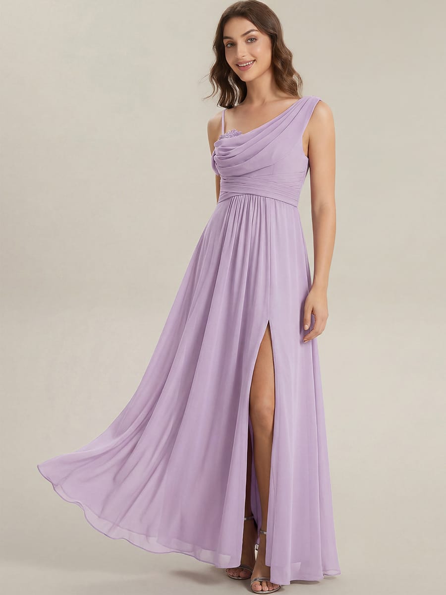 Thigh-High Slit Chiffon Sleeveless Dress