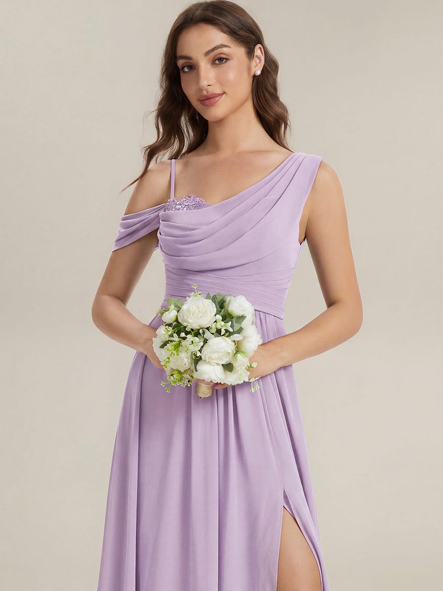 Thigh-High Slit Chiffon Sleeveless Dress