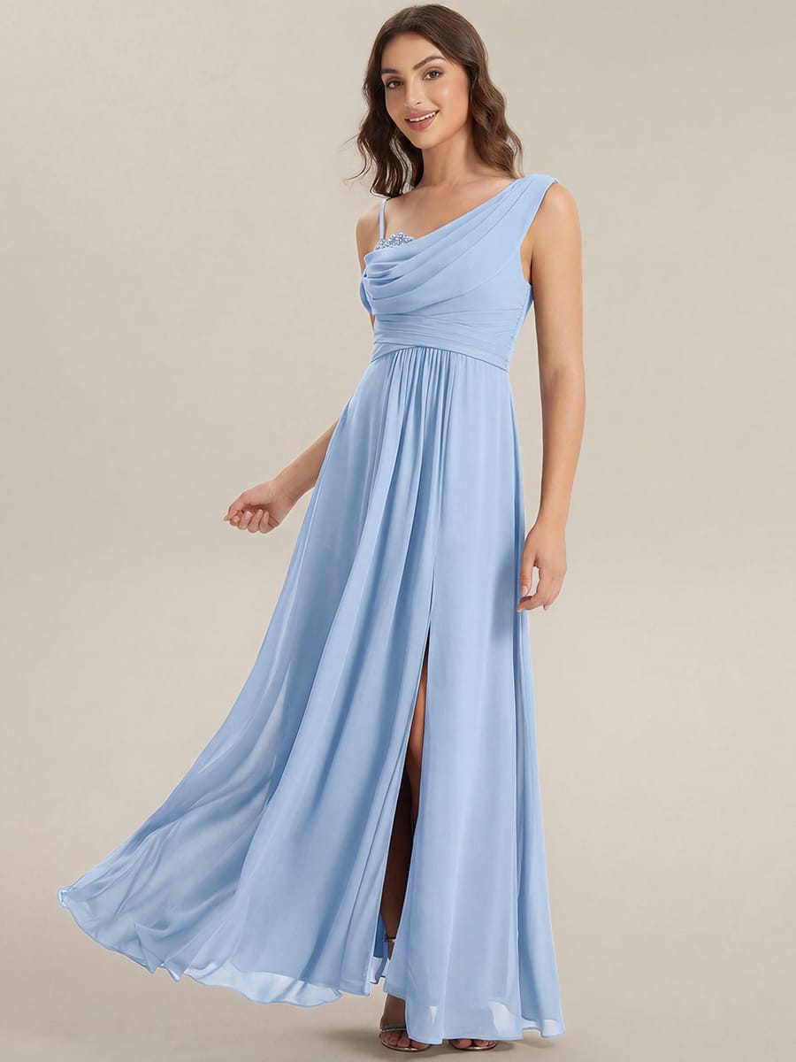Thigh-High Slit Chiffon Sleeveless Dress