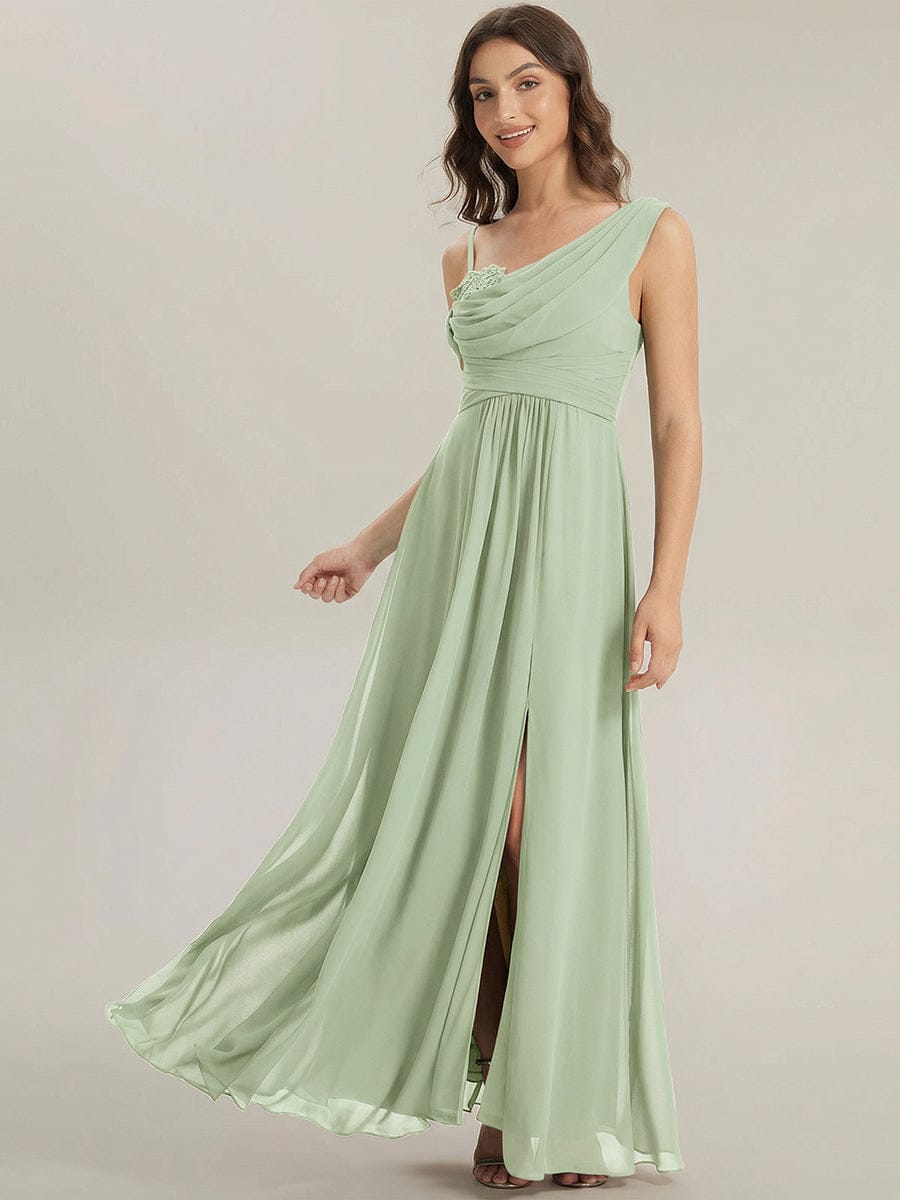 Thigh-High Slit Chiffon Sleeveless Dress