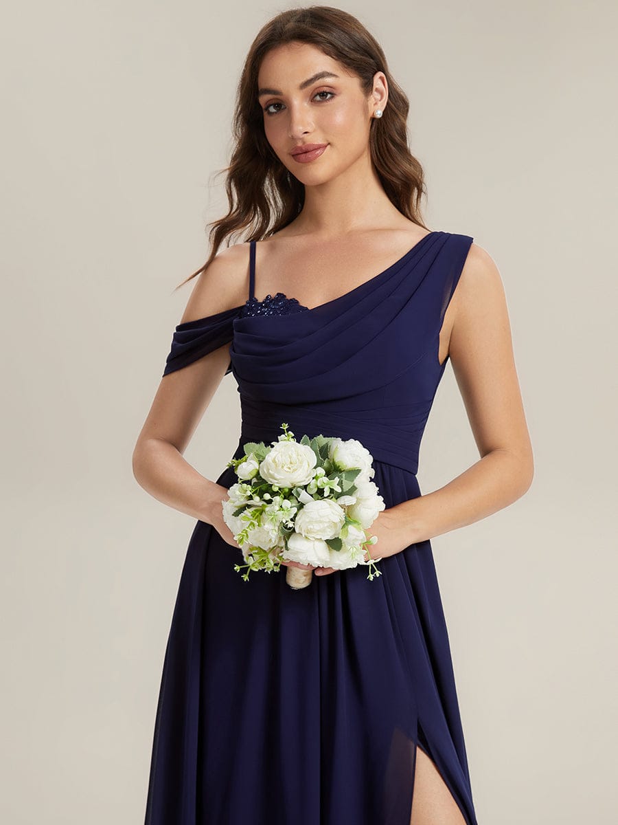 Thigh-High Slit Chiffon Sleeveless Dress