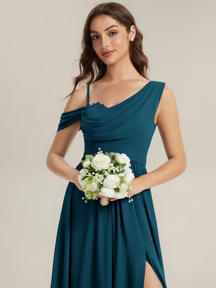 Thigh-High Slit Chiffon Sleeveless Dress