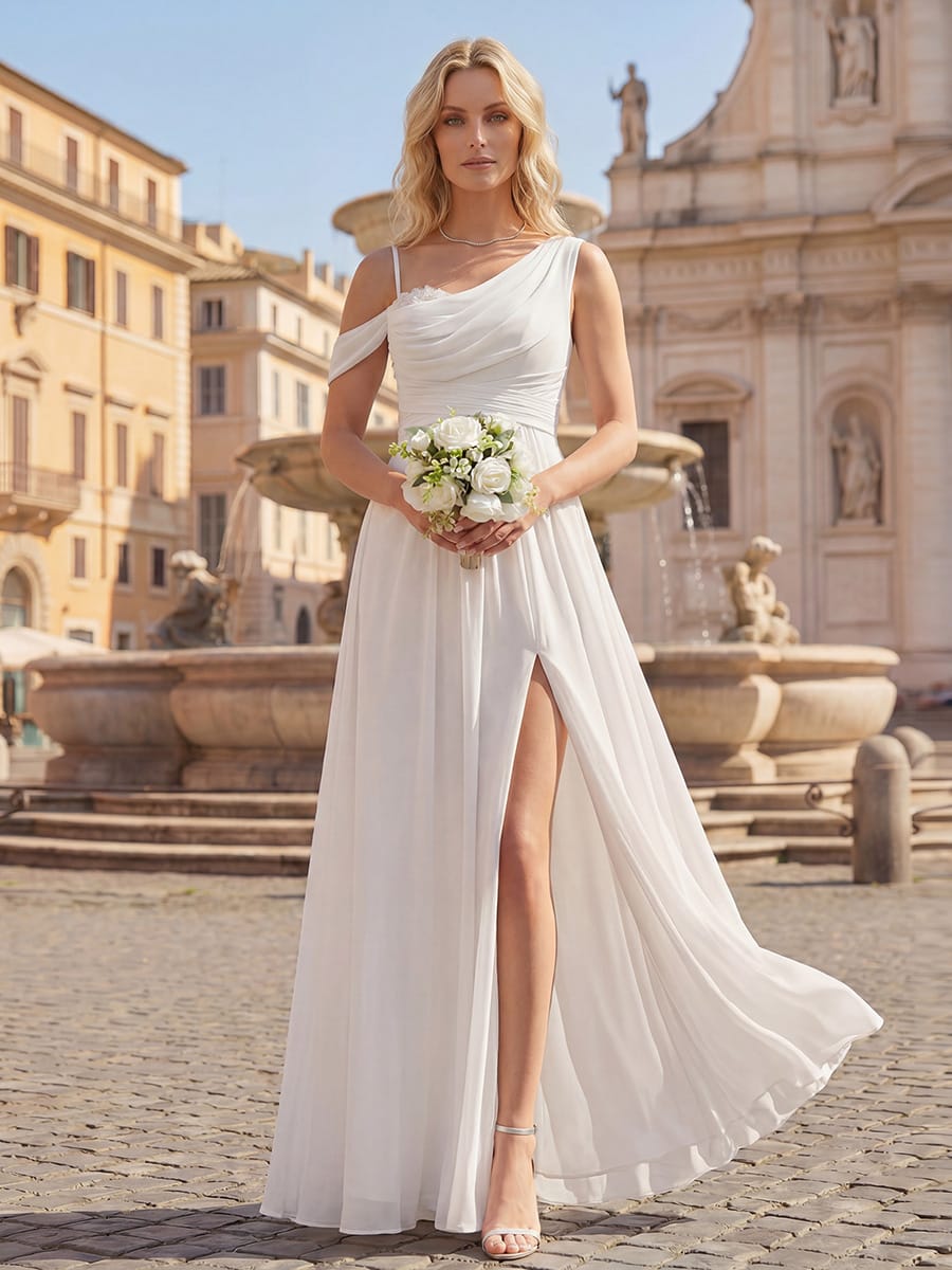 Thigh-High Slit Chiffon Sleeveless Dress