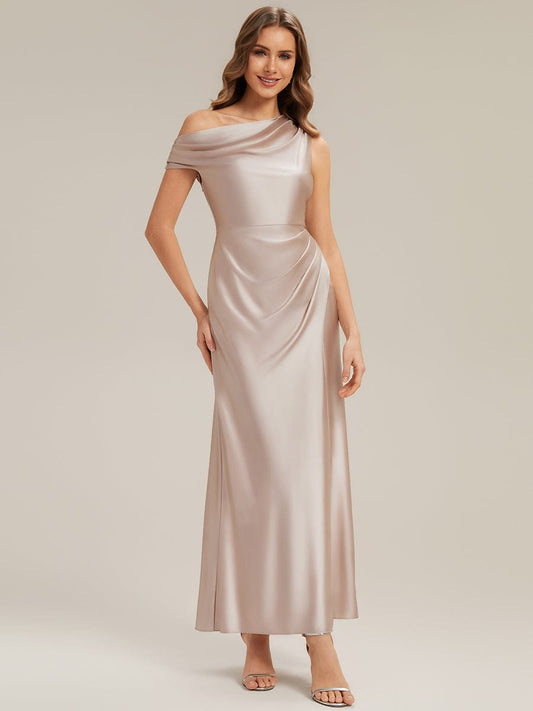 ever OPAL|Convertible Satin Drop Shoulder Sleeve Wedding Guest Dress