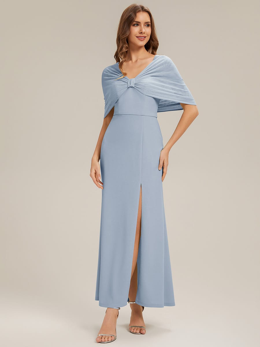 Bow Knit Drop Shoulder Sleeve Dress