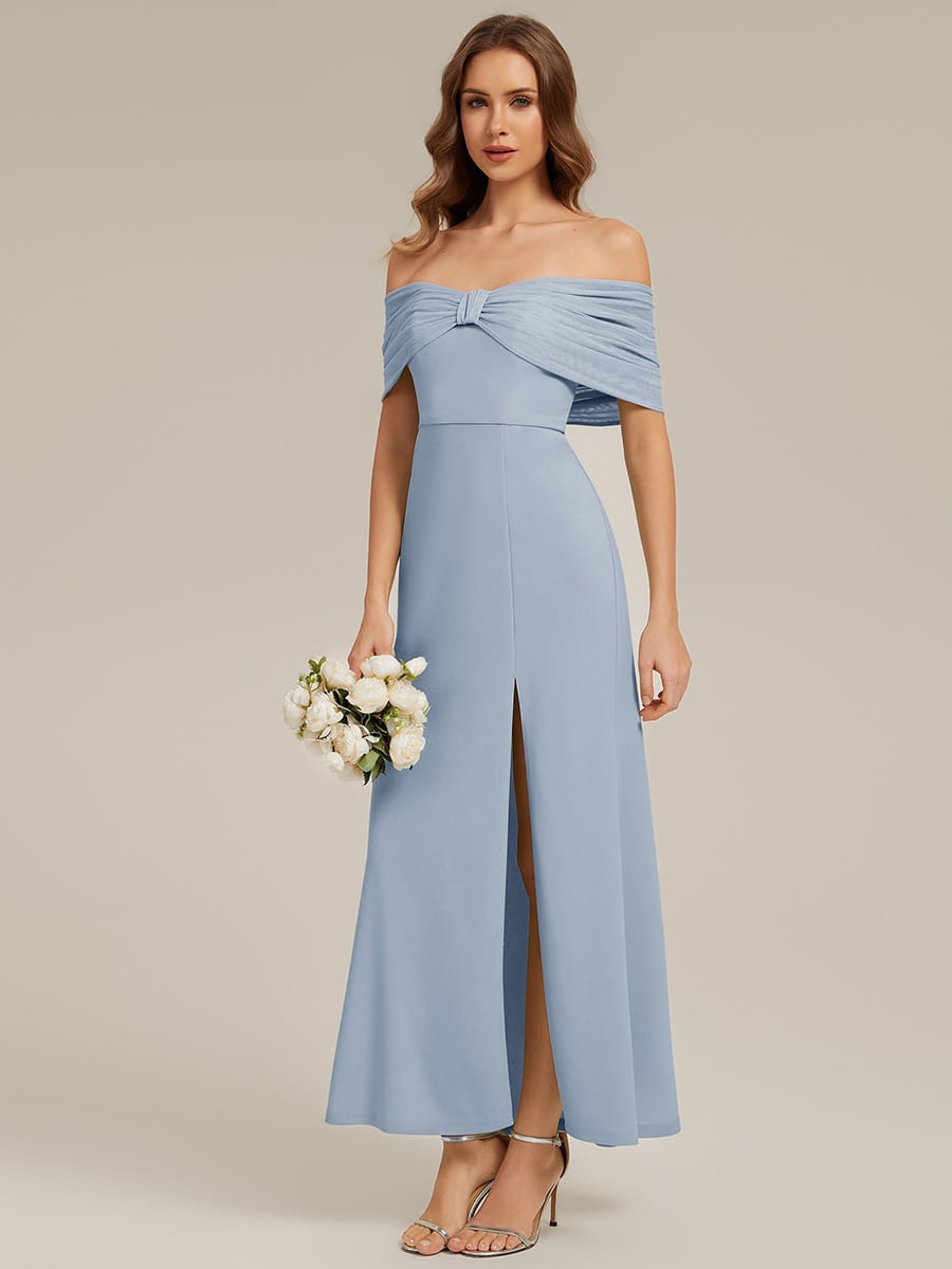 Bow Knit Drop Shoulder Sleeve Dress