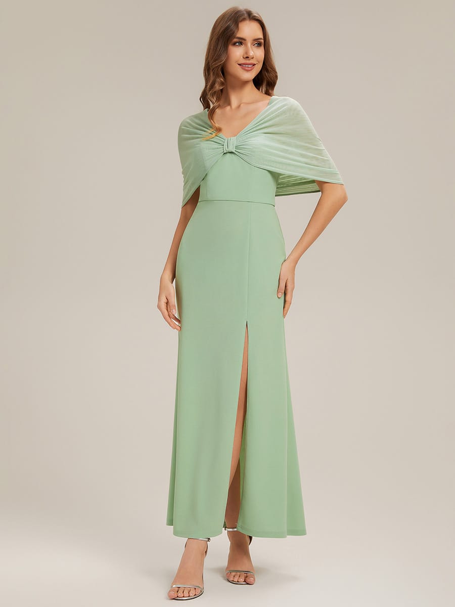 Bow Knit Drop Shoulder Sleeve Dress