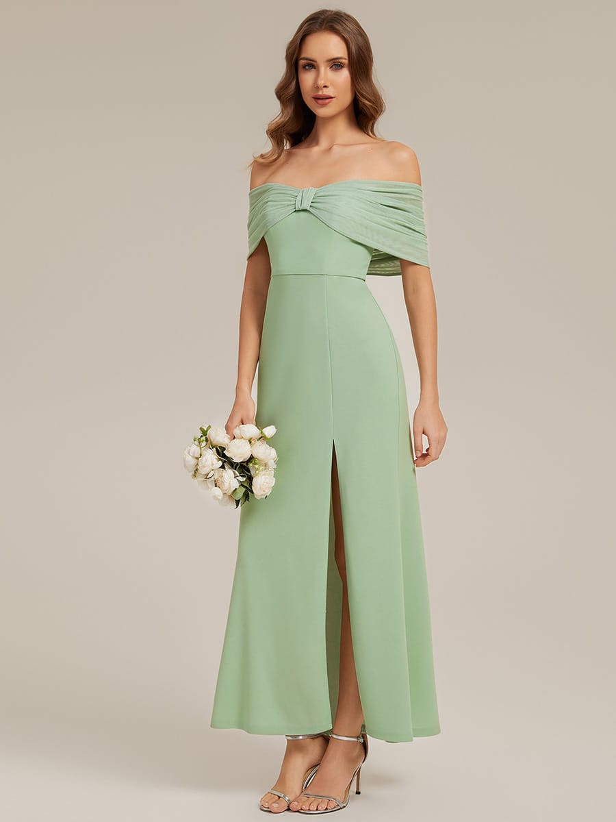 Bow Knit Drop Shoulder Sleeve Dress