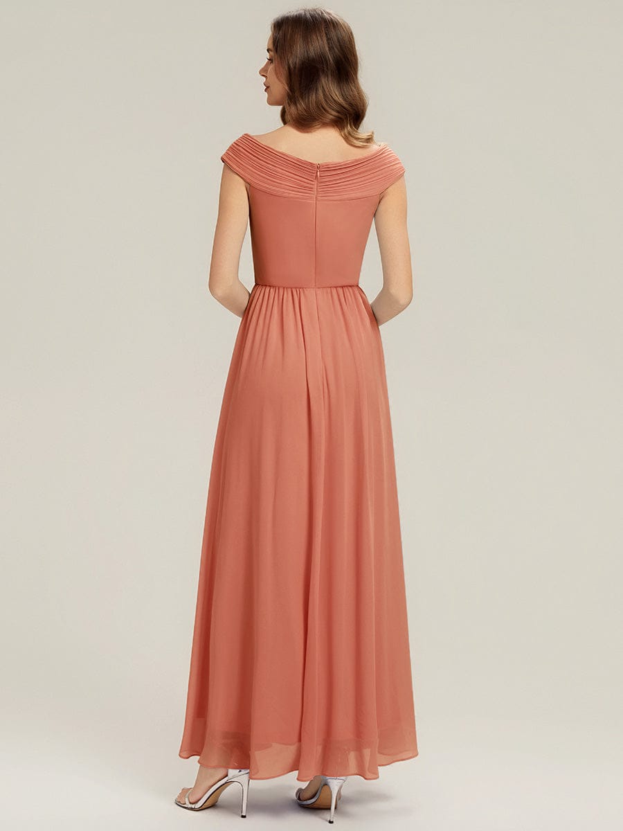 ever NEMI|Pleated Chiffon Cap Sleeve Dress
