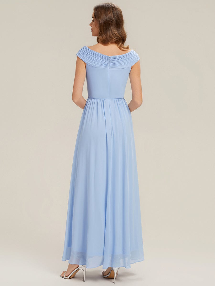 ever NEMI|Pleated Chiffon Cap Sleeve Dress