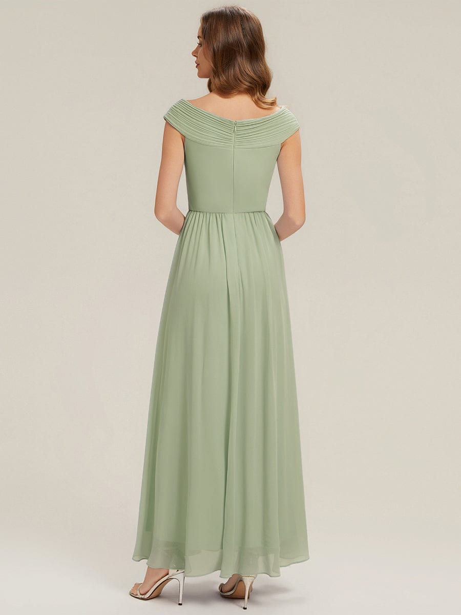 ever NEMI|Pleated Chiffon Cap Sleeve Dress