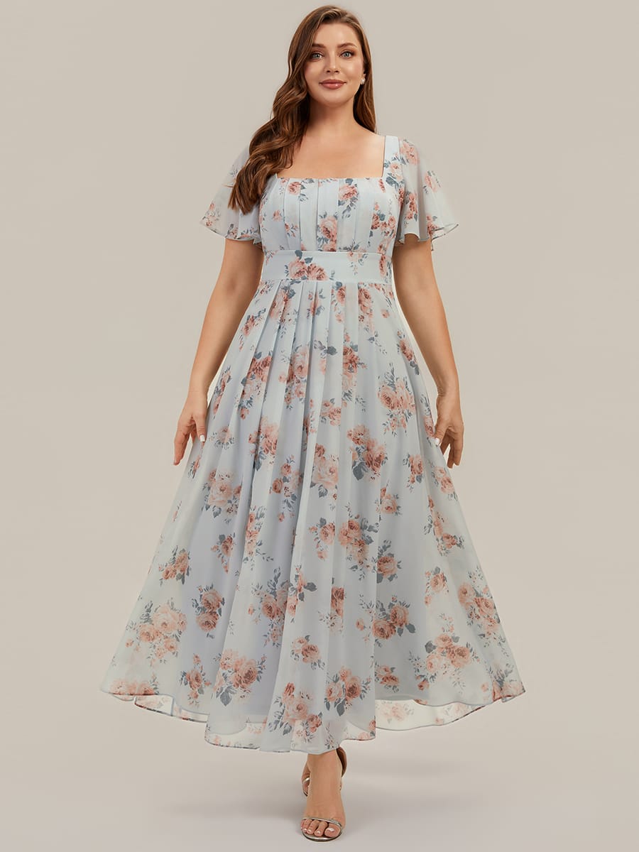 ever AVIEL|Ruched Chiffon Ruffle Sleeve Dress