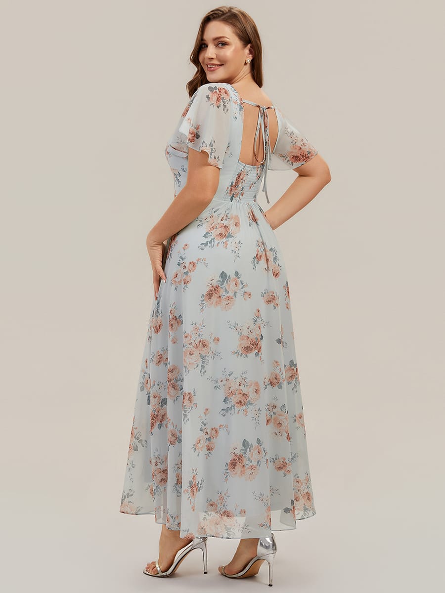 ever AVIEL|Ruched Chiffon Ruffle Sleeve Dress