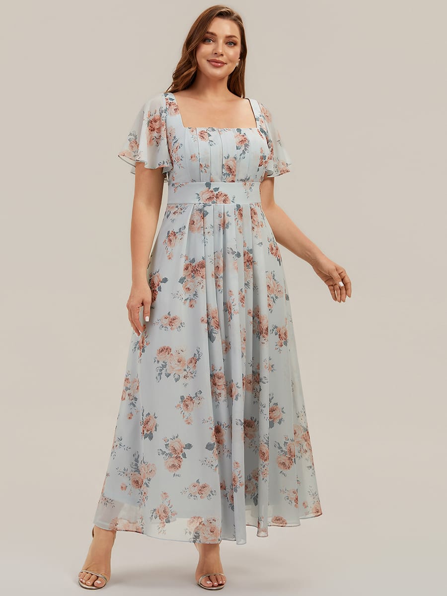 ever AVIEL|Ruched Chiffon Ruffle Sleeve Dress