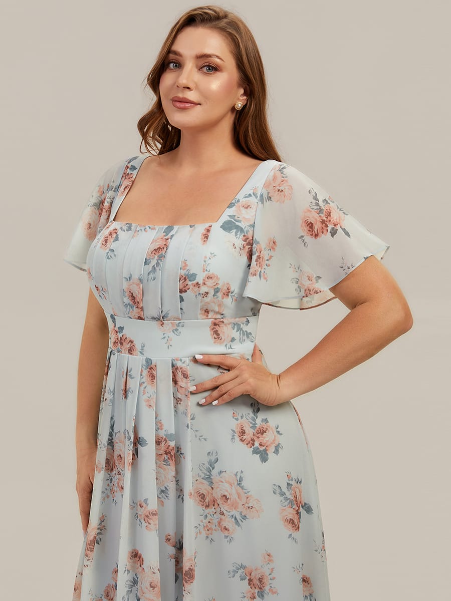 ever AVIEL|Ruched Chiffon Ruffle Sleeve Dress