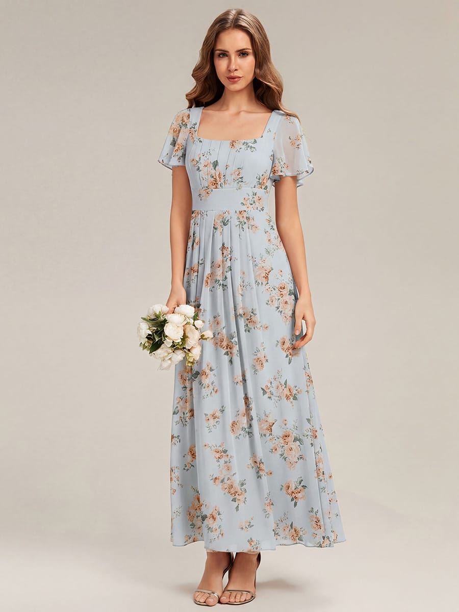 ever AVIEL|Ruched Chiffon Ruffle Sleeve Dress