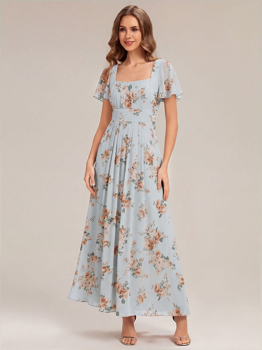 ever AVIEL|Ruched Chiffon Ruffle Sleeve Dress