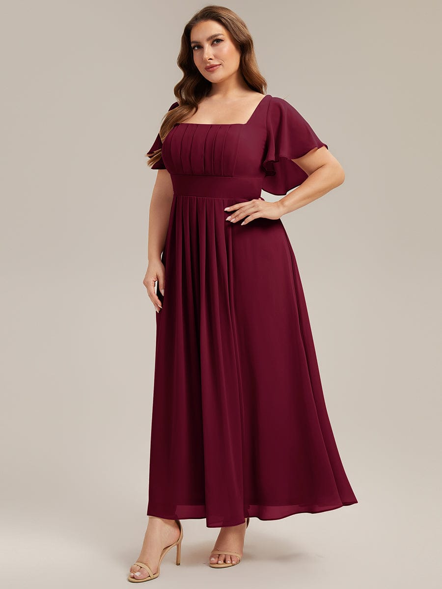 ever AVIEL|Ruched Chiffon Ruffle Sleeve Dress