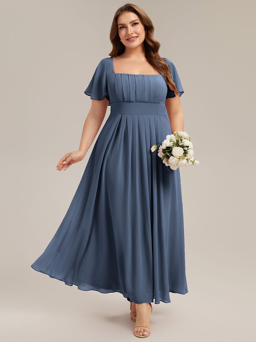 ever AVIEL|Ruched Chiffon Ruffle Sleeve Dress