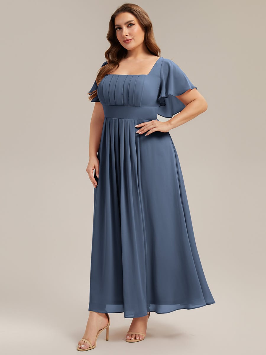 ever AVIEL|Ruched Chiffon Ruffle Sleeve Dress