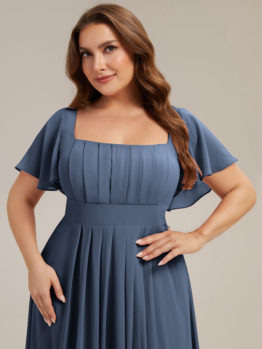 ever AVIEL|Ruched Chiffon Ruffle Sleeve Dress