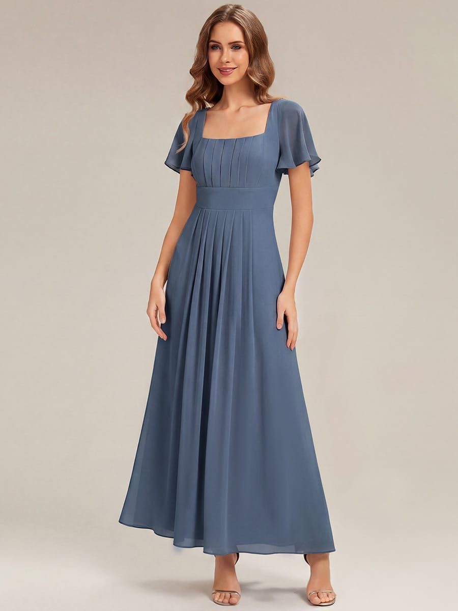 ever AVIEL|Ruched Chiffon Ruffle Sleeve Dress