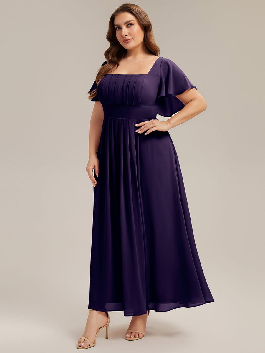 ever AVIEL|Ruched Chiffon Ruffle Sleeve Dress