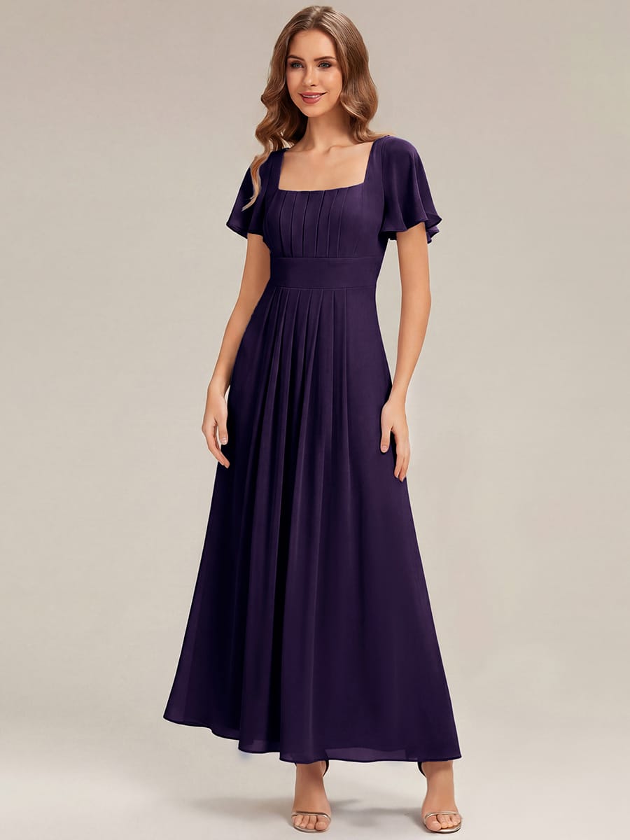 ever AVIEL|Ruched Chiffon Ruffle Sleeve Dress