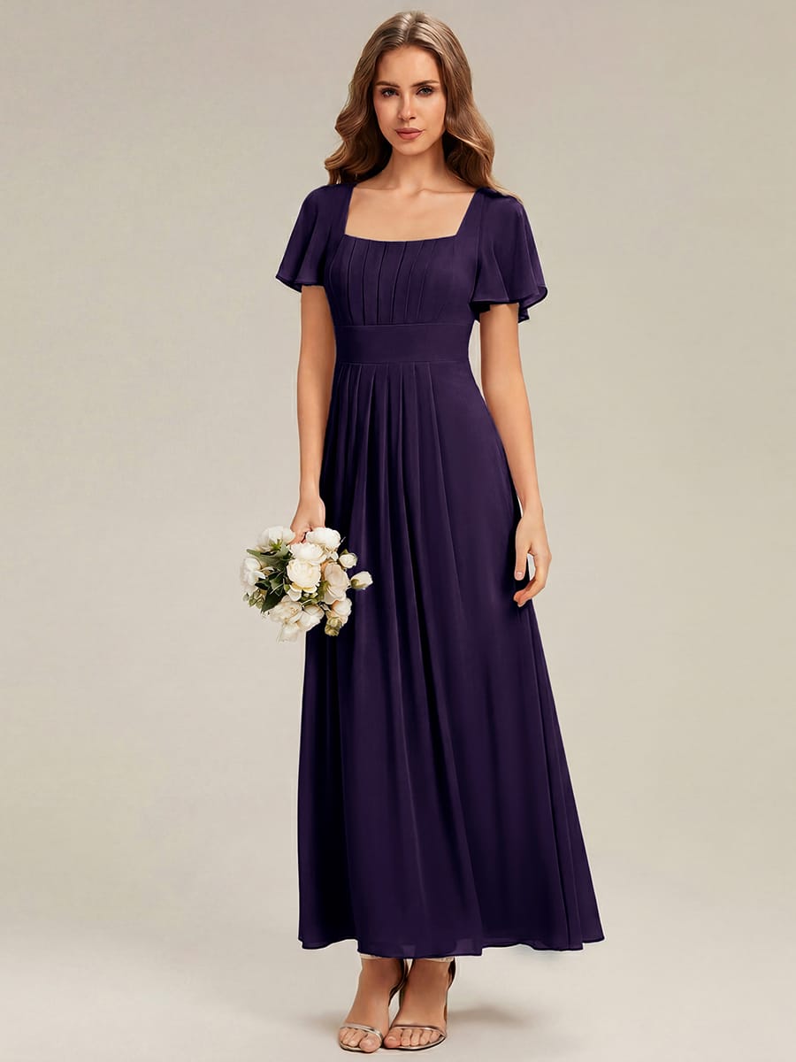 ever AVIEL|Ruched Chiffon Ruffle Sleeve Dress