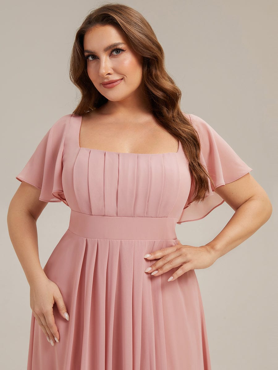 ever AVIEL|Ruched Chiffon Ruffle Sleeve Dress