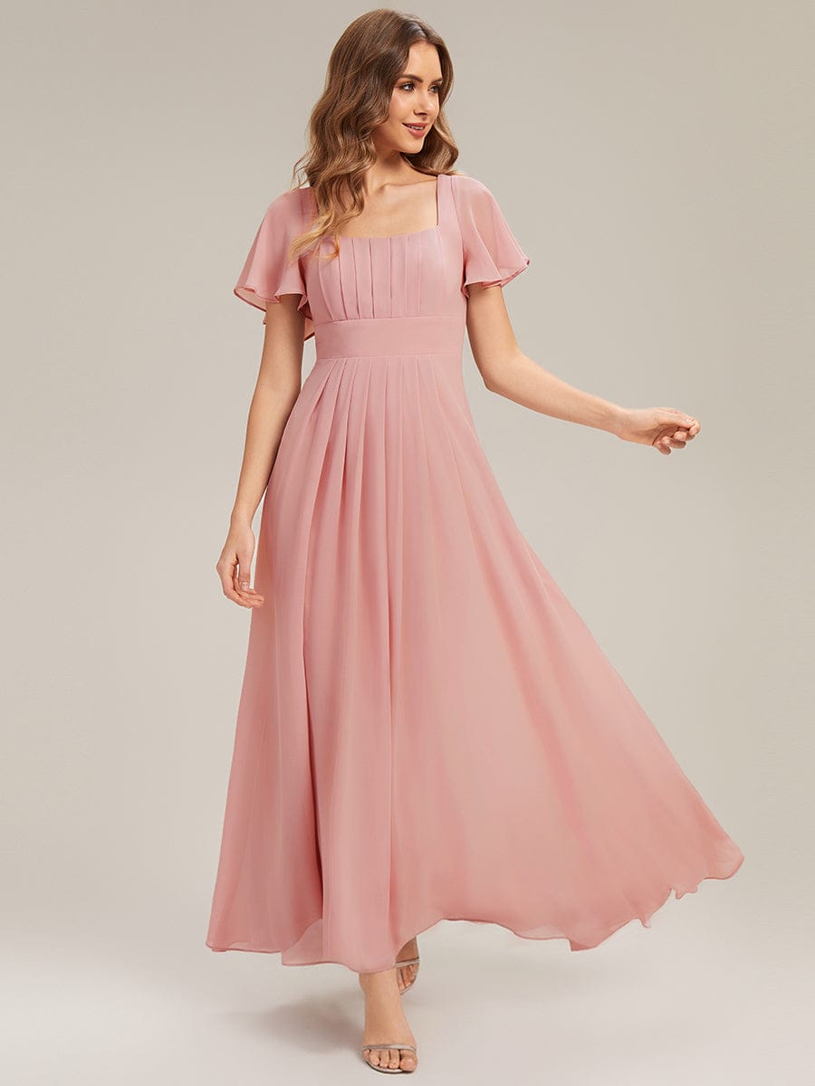 ever AVIEL|Ruched Chiffon Ruffle Sleeve Dress