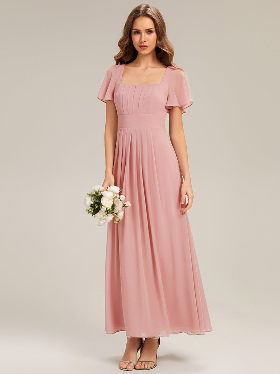 ever AVIEL|Ruched Chiffon Ruffle Sleeve Dress